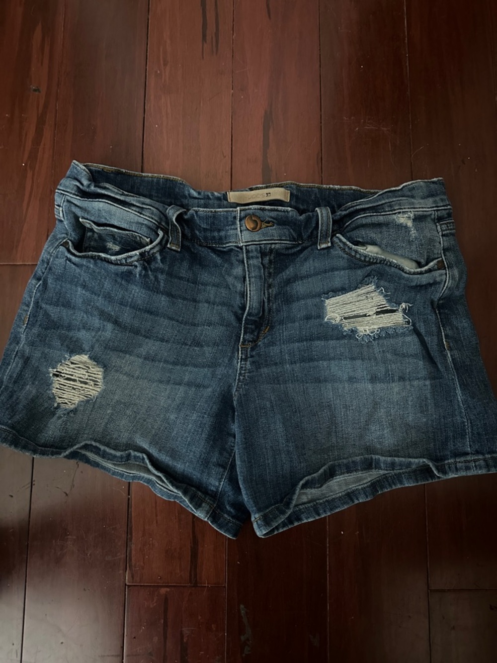 Joe's Jeans Distressed Dark Blue Denim Cutoff Shorts